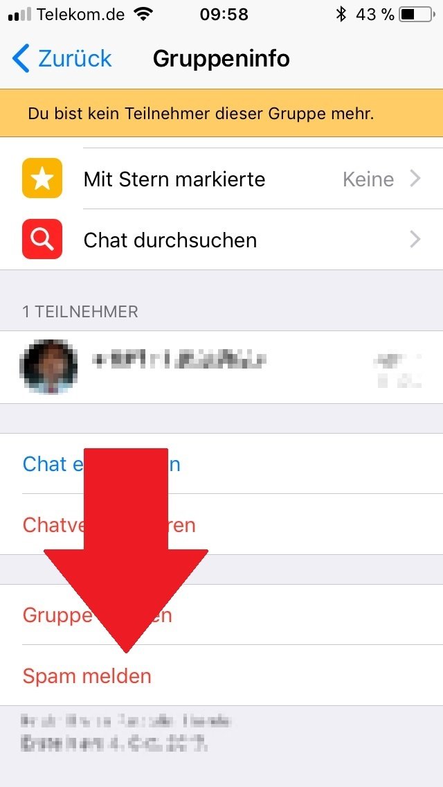 Gruppen Spam melden