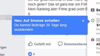 Facebook: Nachrichten stumm schalten (Snooze) – so geht's