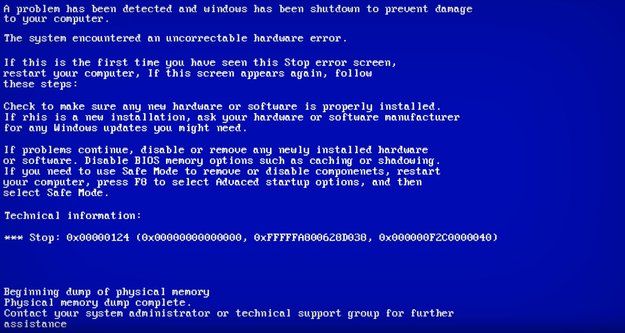 Lösung: Bluescreen-Fehler 0x00000124 (Windows)