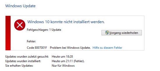 Lösung: 0x8007001F – Fehler bei Windows-10-Update