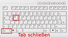 <i>Tab schließen:</i> Mit der Tastenkombination geht's