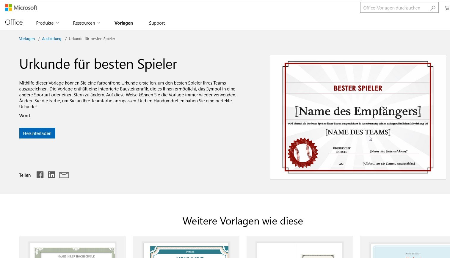 Schne Urkunde Vorlage Word Bild