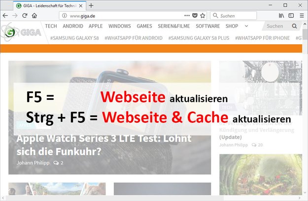 Was ist der Unterschied zwischen „Strg+F5“ und „F5“?