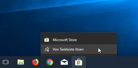 Per Rechtsklick löst ihr den Microsoft Store von der Taskleiste