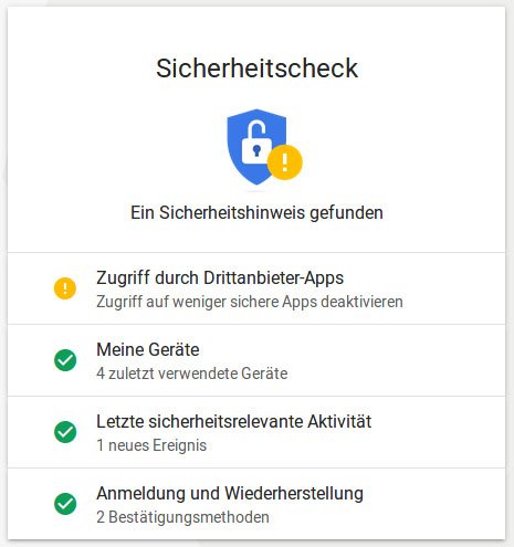 Hier seht ihr den Google-Sicherheitscheck. (Bildquelle: GIGA)