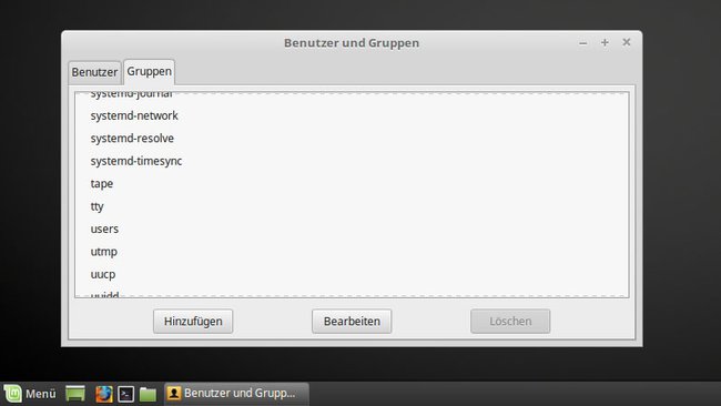 In Linux Mint gibt es eine GUI für Benutzer und Gruppen