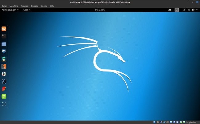 Kali Linux mit Gasterweiterungen: Die Fenstergröße wurde geändert