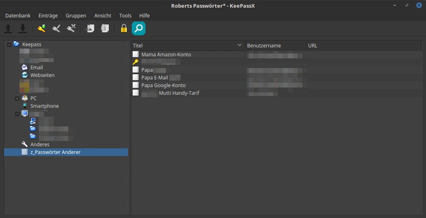 Keepassx speichert Passwörter
