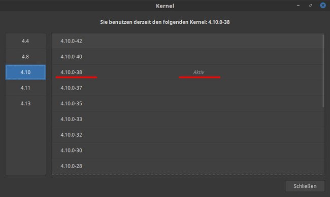 Hier ist Kernel 4.10.0-38 aktiv. (Bildquelle: GIGA)