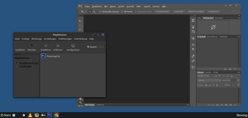 Photoshop läuft in Linux Mint tadellos