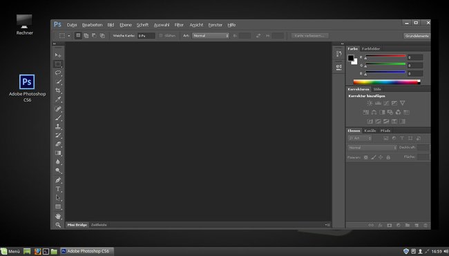 Photoshop CS6 läuft einwandfrei in Linux Mint 18.3
