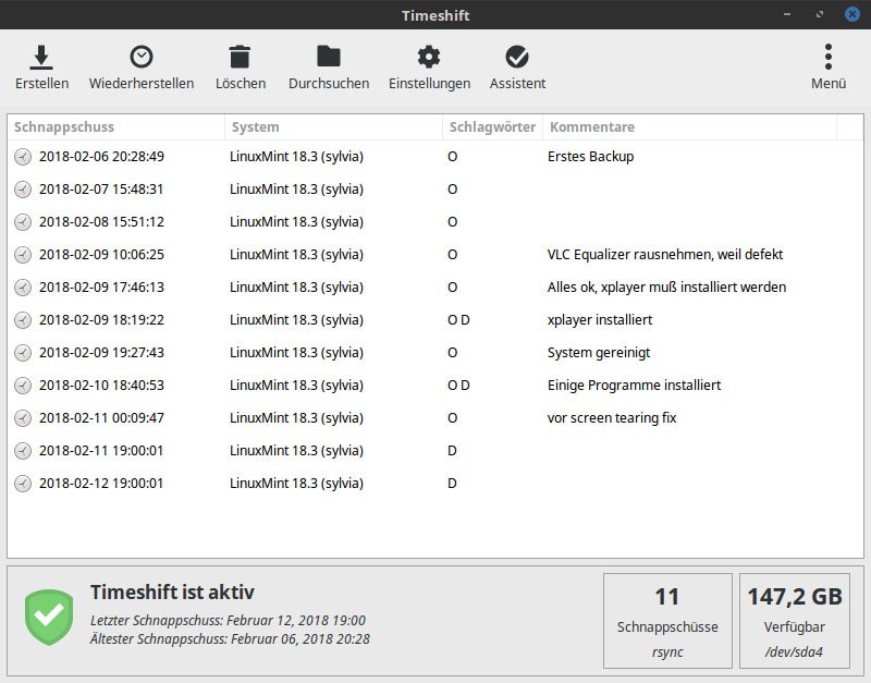 Timeshift ist eines der besten Backup-Programme überhaupt