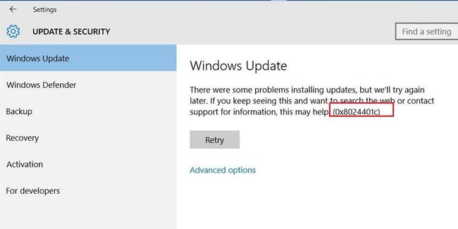 Der Windows-Fehler 0x8024401c (Bildquelle: woshub.com)