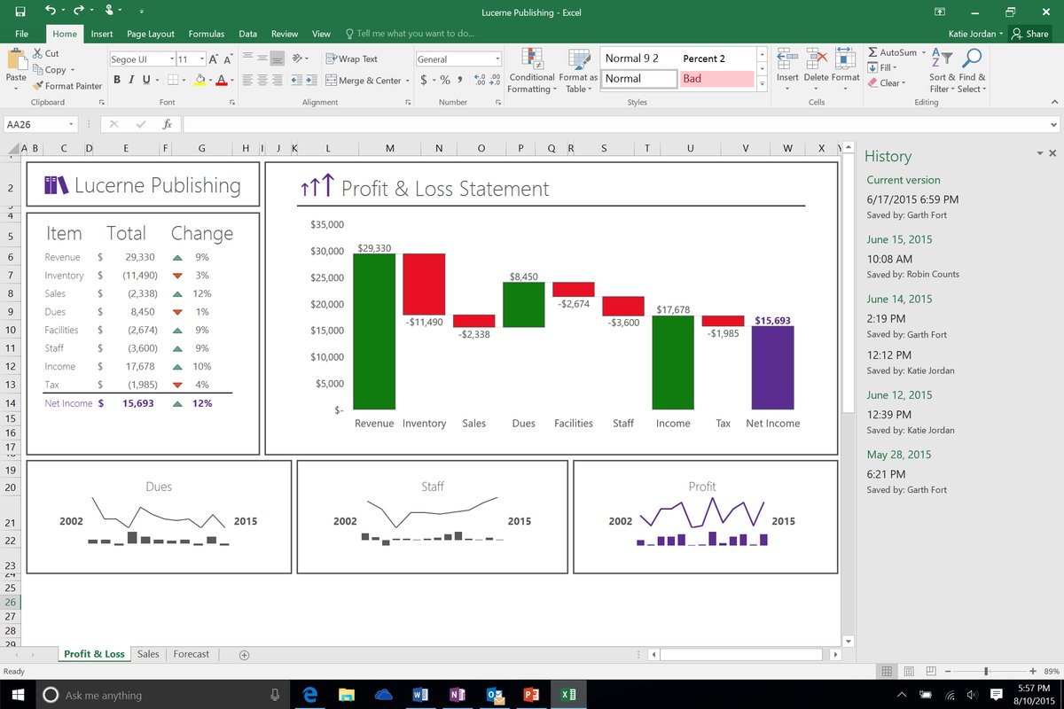 ms office 2016 excel