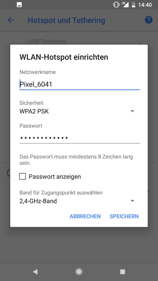 Android WLAN-Hotspot