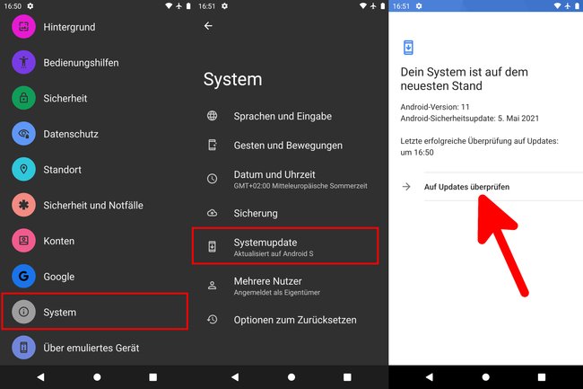 So sucht und installiert ihr neue System-Updates in Android. Bild: GIGA