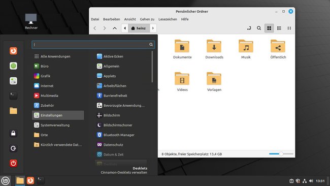 Linux Mint ähnelt in Optik und Funktionen der Windows-Benutzeroberfläche. (Bildquelle: GIGA)