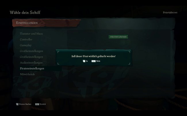 So schnell ist euer Pirat gelöscht. Das wird ihn aber nicht besonders erfreuen. Denkt noch mal an die vielen Abenteuer, die ihr zusammen erlebt habt!
