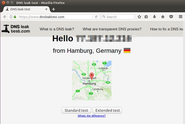 Ohne VPN haben wir eine Deutsche IP.