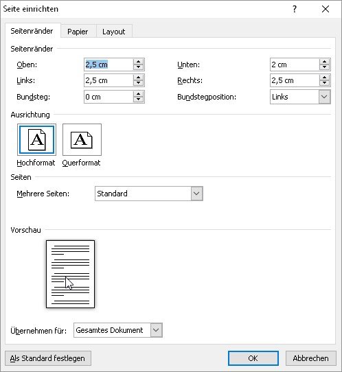 word-seitenraender-einstellen