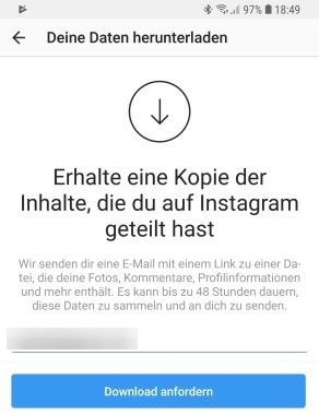 Instagram-App-Datenabruf