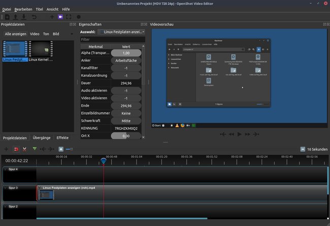 OpenShot Video Editor ist schlicht und genügt für das Meiste. Bild: GIGA