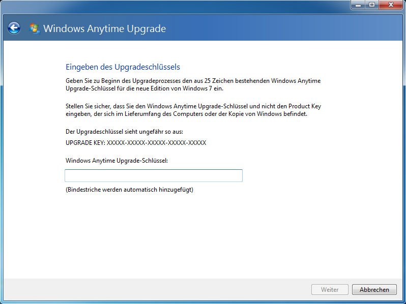 anytime upgrade windows 7
