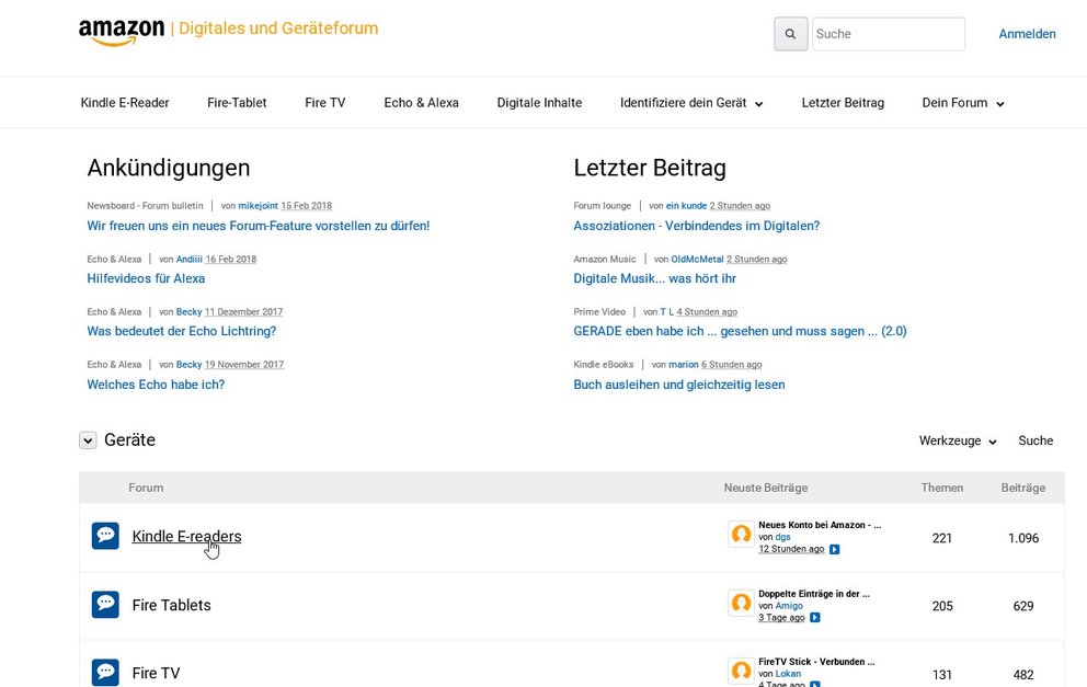 AmazonForum Hilfe und Diskussionen rund um alle Produkte