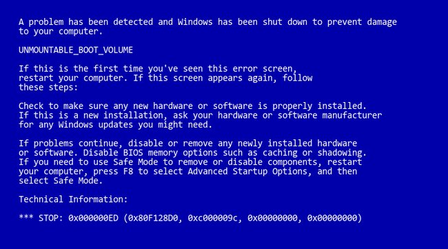 Ein Blue Screen of Death von Windows XP. Bildquelle: neosmart.net