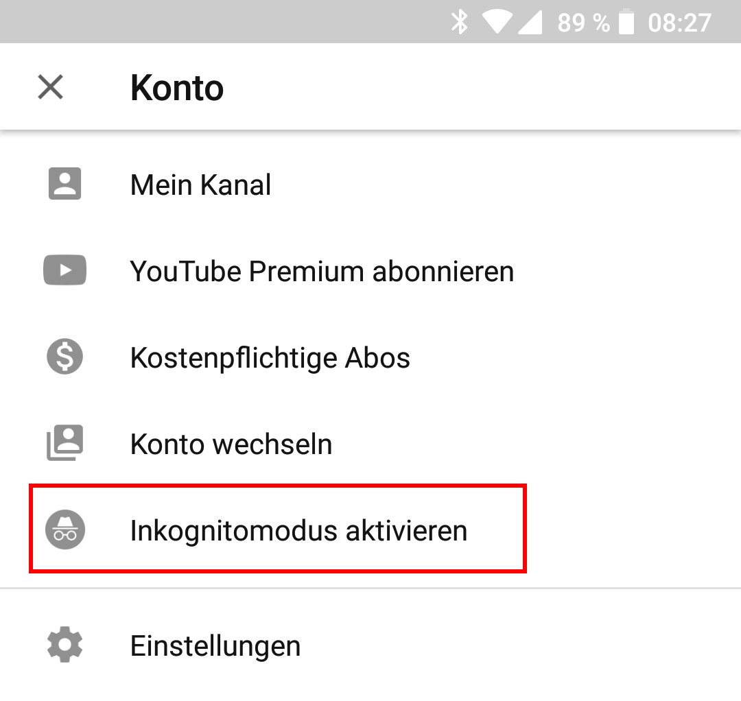 Youtube InkognitoModus aktivieren so geht’s