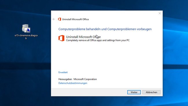 Hier deinstallieren wir Office 2016.
