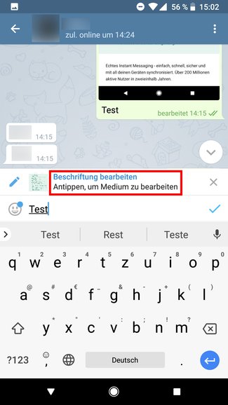 Telegram Nachricht bearbeiten