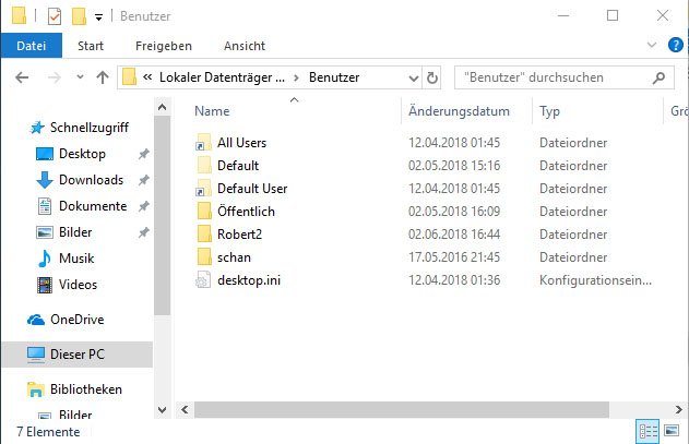 Windows 10 speichert Startmenü-Einträge in eurem Benutzerordner und unter „All Users“ und „Default“. (Bildquelle: GIGA)