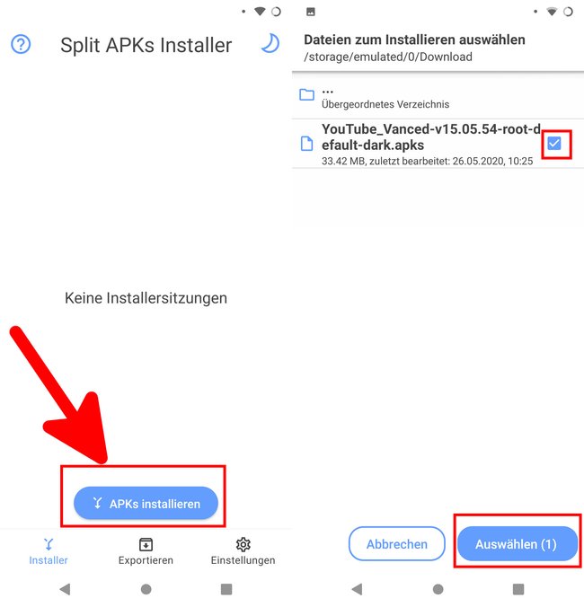 Die App „Split APKs Installer“ kann APKs-Dateien auf Android-Geräten installieren. Bild: GIGA