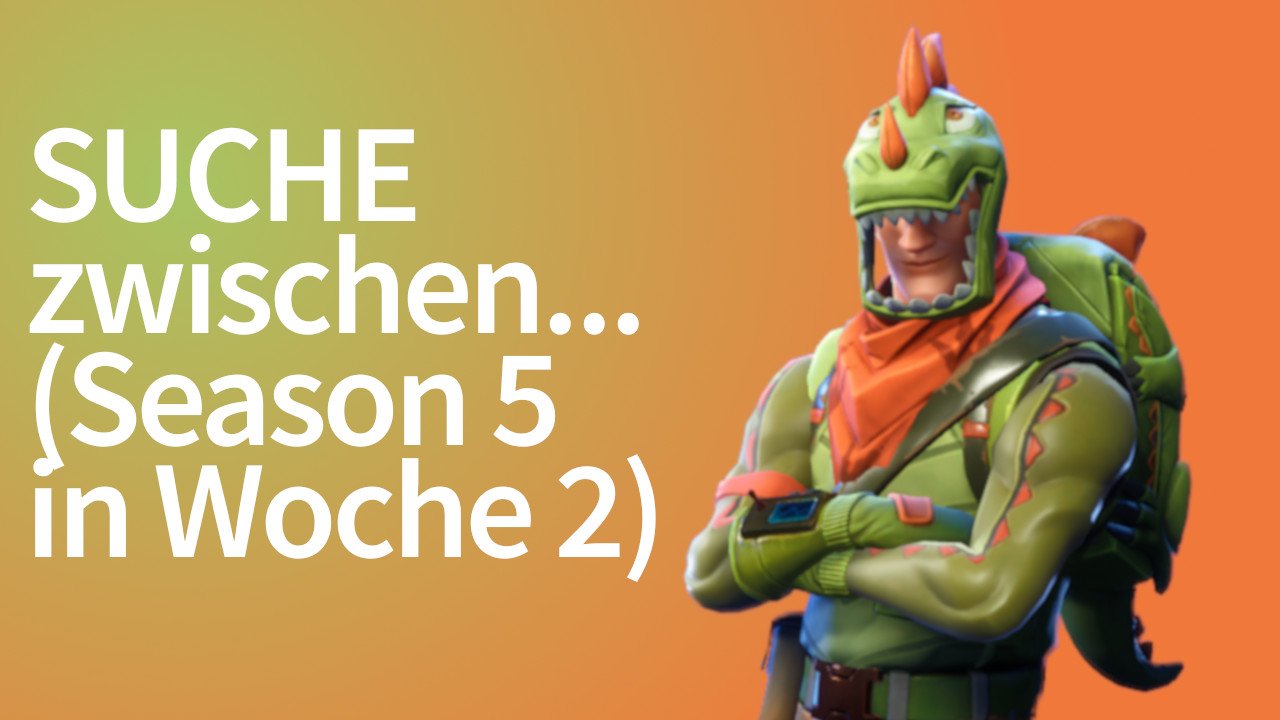 fortnite suche zwischen oase felsbogen und dinosauriern woche 2 season 5 - fortnite squad suche