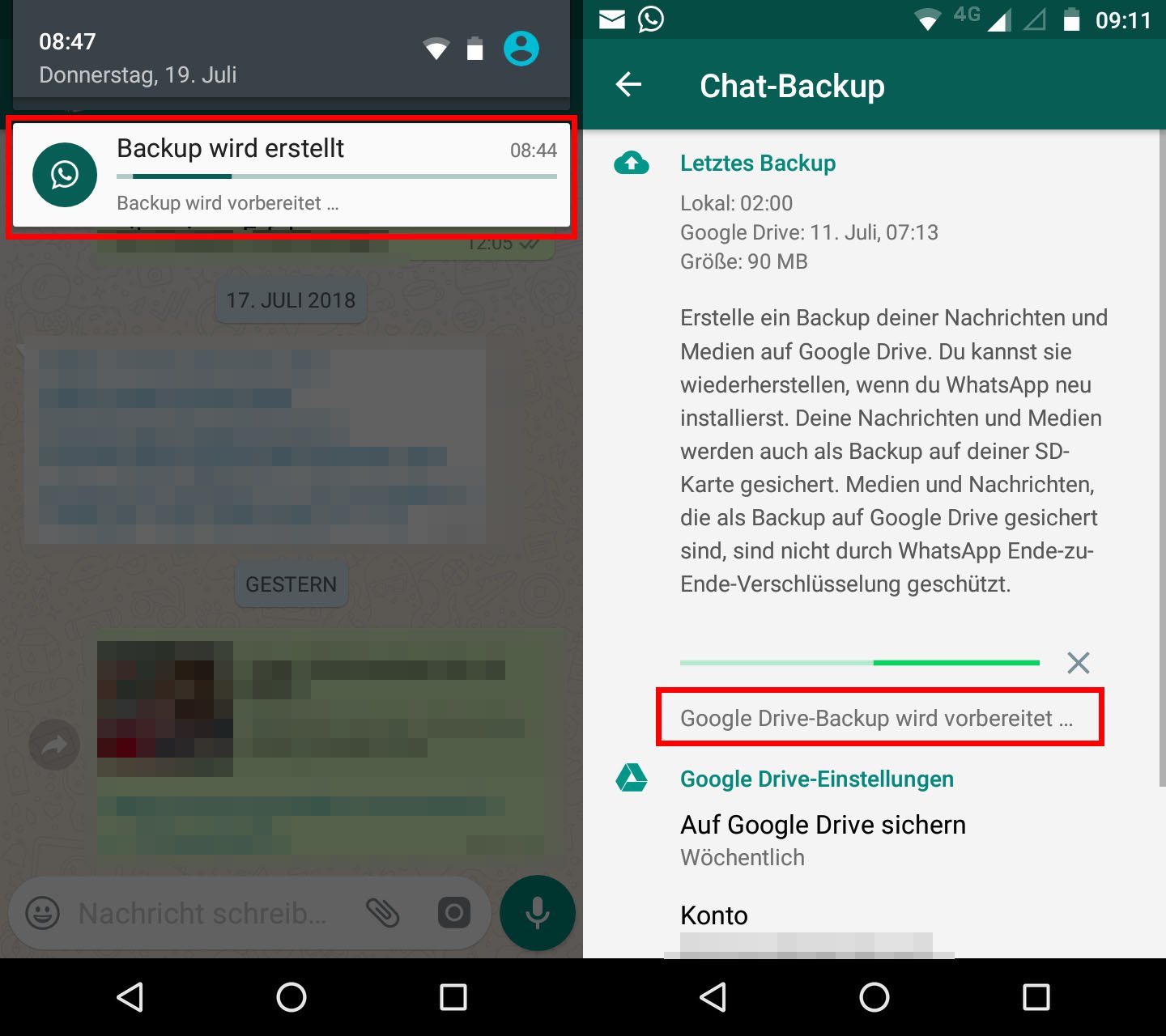 Losung Whatsapp Backup Hangt Android Iphone