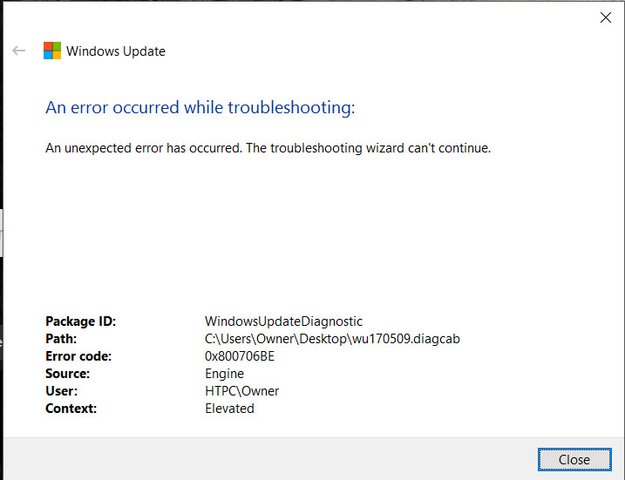 Lösung: Fehlercode 0x800706be in Windows