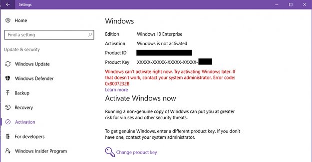 Lösung: 0x8007232B-Fehler bei Windows-Aktivierungsversuch