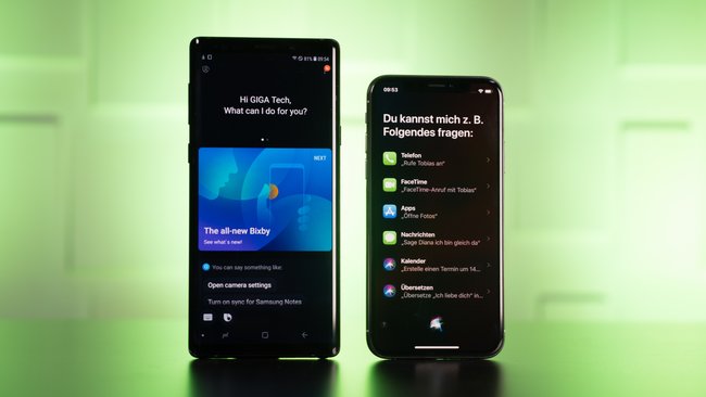 Samsungs Bixby (links) funktioniert so ähnlich wie Apples Siri (rechts). Bild: GIGA