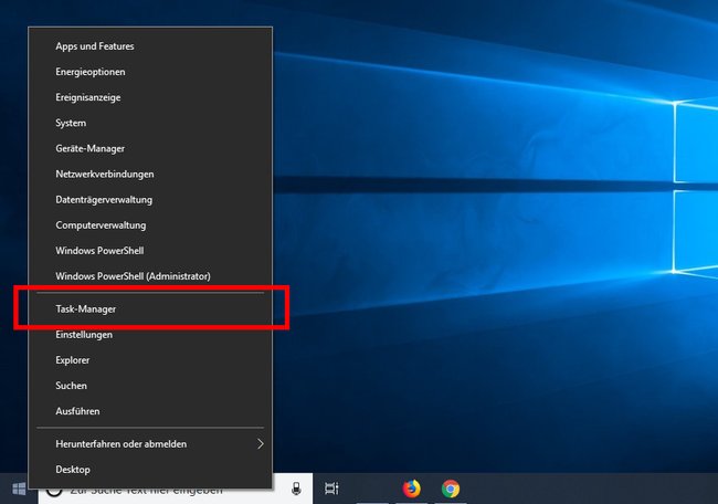 Über das Kontextmenü des Startmenüs könnt ihr den Task-Manager auch öffnen. Bildquelle: GIGA
