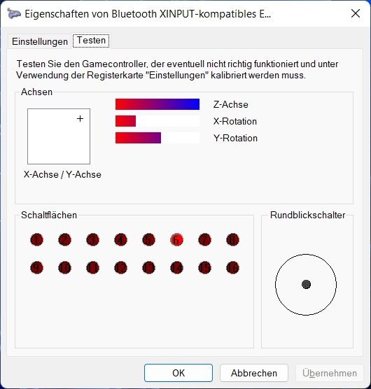 Controller buttons analog sticks am pc testen