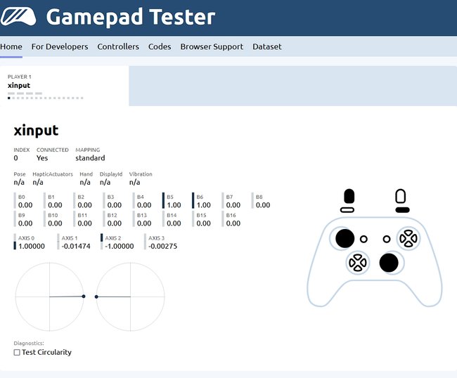 HTML 5 Gamepad Tester