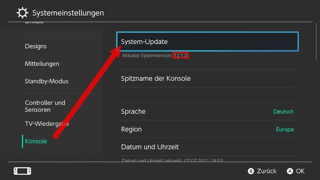 Nintendo Switch System-Update