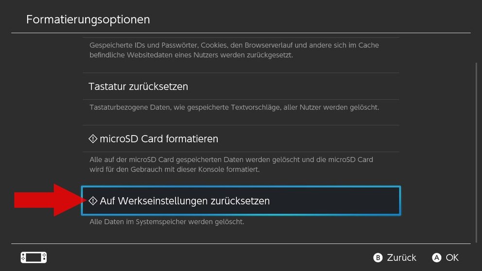 Nintendo Switch zurücksetzen Hard & SoftReset ausführen so geht's