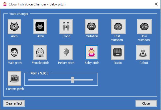 Programmfenster von Clownfish Voice Changer. Bildquelle: clownfish-translator.com