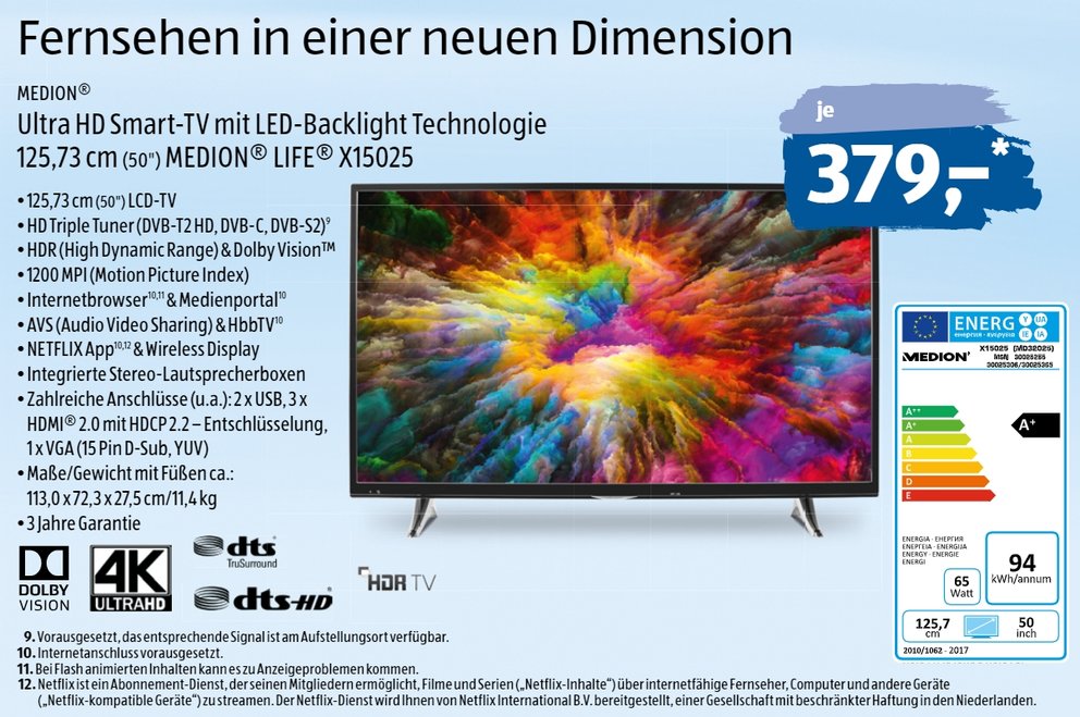 Ab heute bei Aldi 4KTV Medion X15025 zum günstigen Preis erhältlich