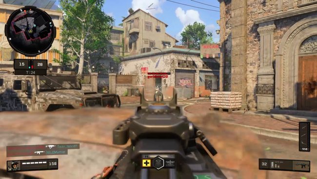 Black Ops 4 Slums Headglitch: Geht hinter den vielen Requisiten in Deckung um Schusswechsel für euch zu entscheiden.