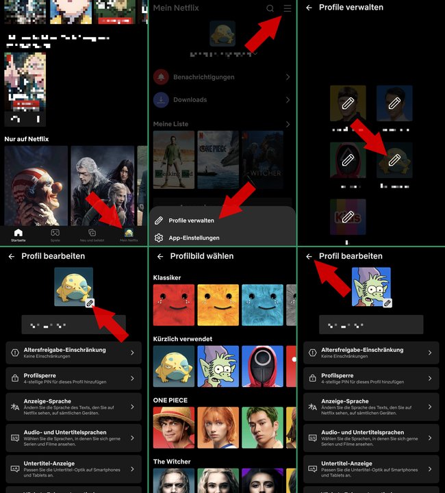 Netflix Profilbild aendern App Smartphone Tablet