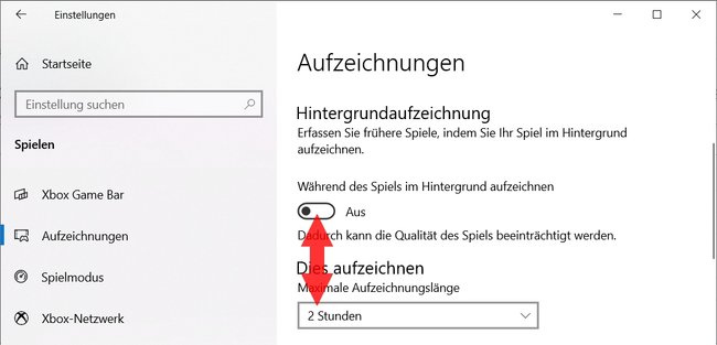 Windows 10 Hintergrundaufzeichnung Xbox Game Bar