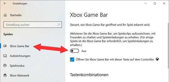 Xbox Game Bar deaktivieren
